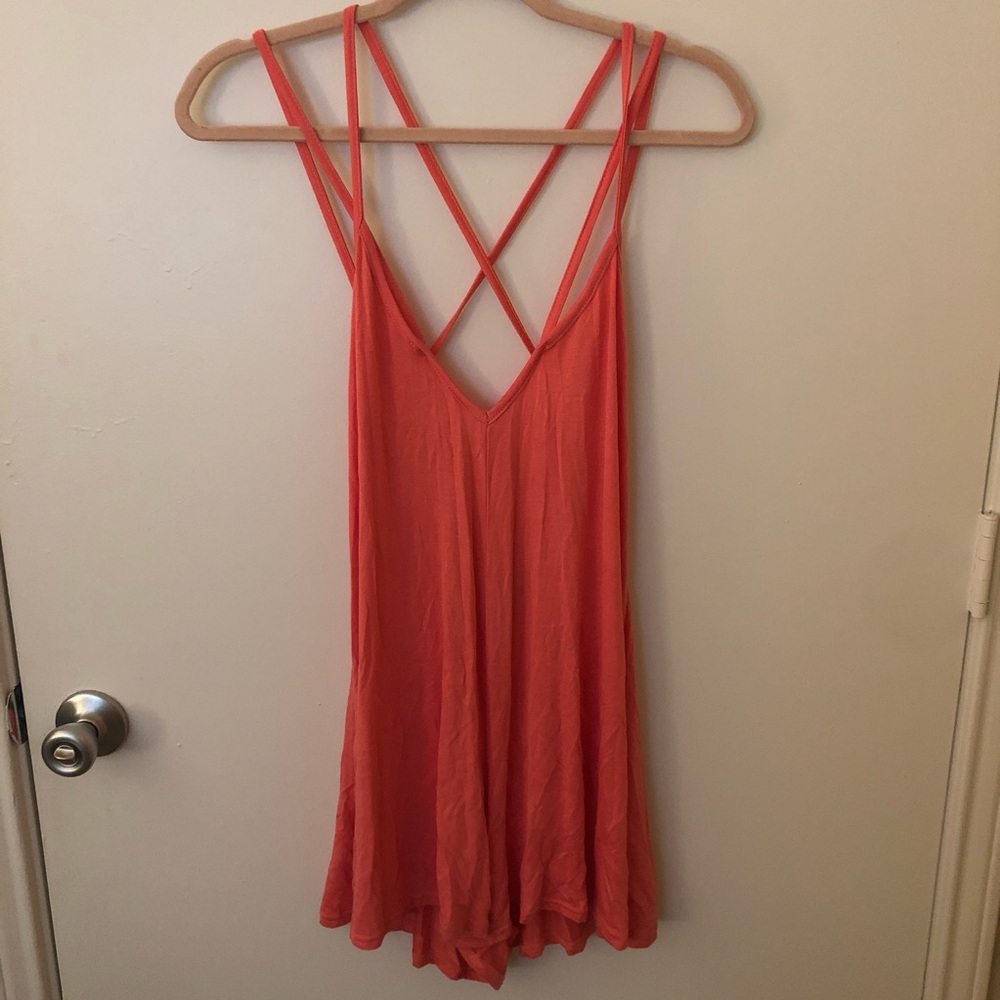BooHoo Orange Strappy Cross Strap Back Dress NWT